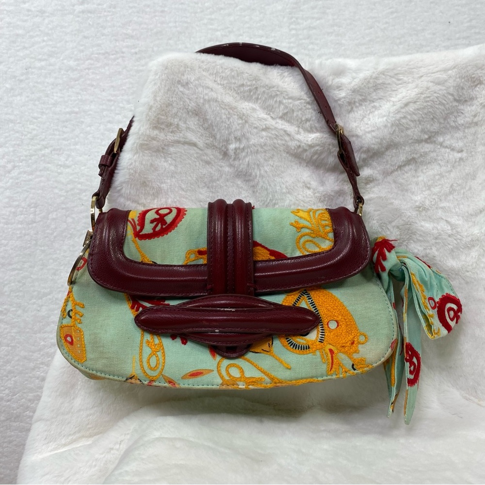 Christian Dior vintage Paisley Canvas Shoulder purse